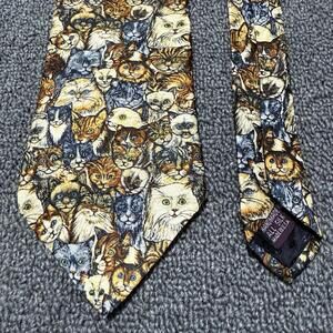 Vintage Museum Artifacts 100% Silk Tie Unique Cats Kittens